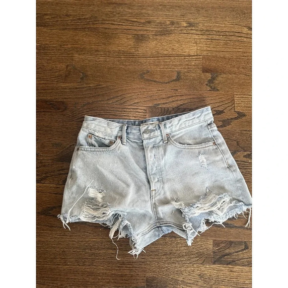 GRLFRND Helena Short in Kiki Womens Size 25 Light-wash Distressed Jean G0800 - Picture 2 of 10